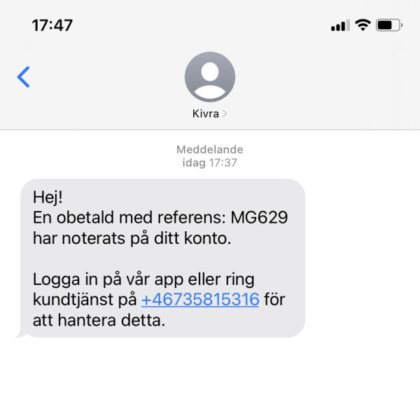 Varning För Falska Sms Från "Kivra"